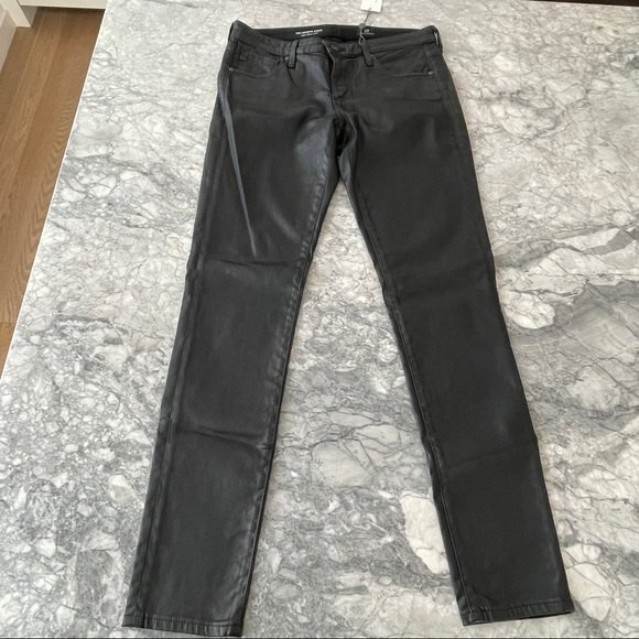 Rag & Bone Skinny Coated Black Jeans 28 - Picture 7 of 8